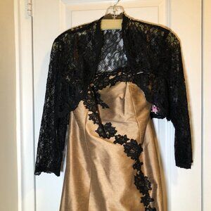 Ideas by Barbara Long Gown Style#5802 Copper and Black Size M NWT